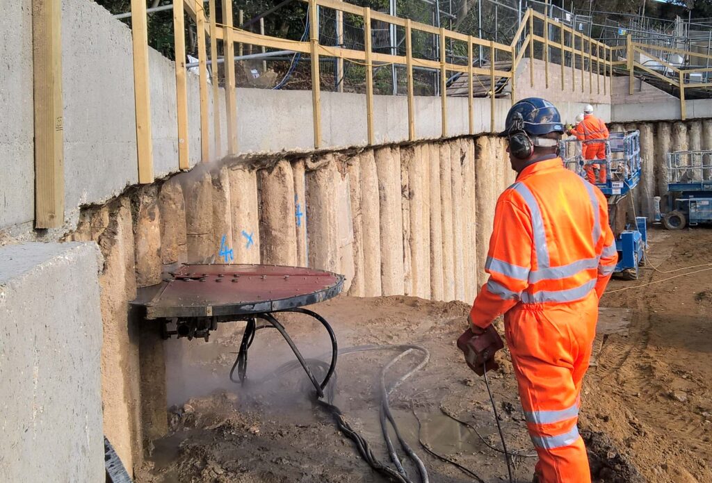 Removal of reinforced concrete wall